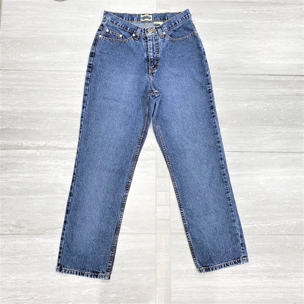 St John's Bay Women's Petite High Waist Straight Leg Denim Jeans Size 6P